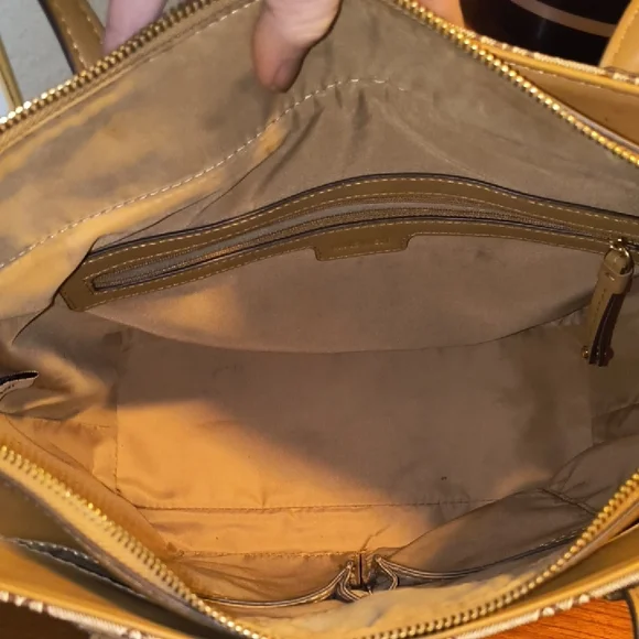 Pretty NINE WEST Beige/Brown Signature Print Floral Tote NICE!! - Picture 11 of 13